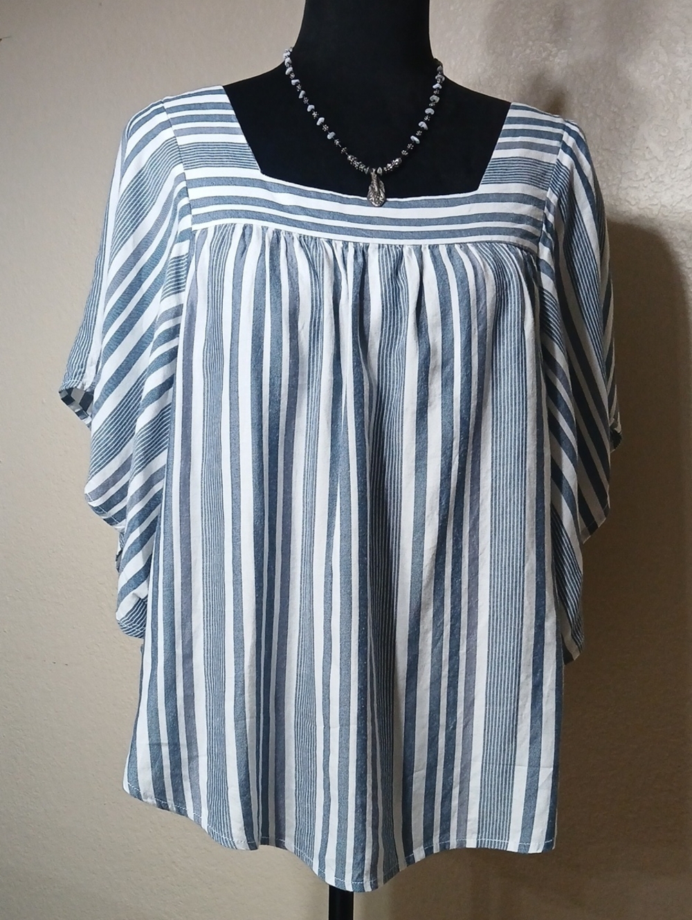 Striped Square-Neck Women's Top